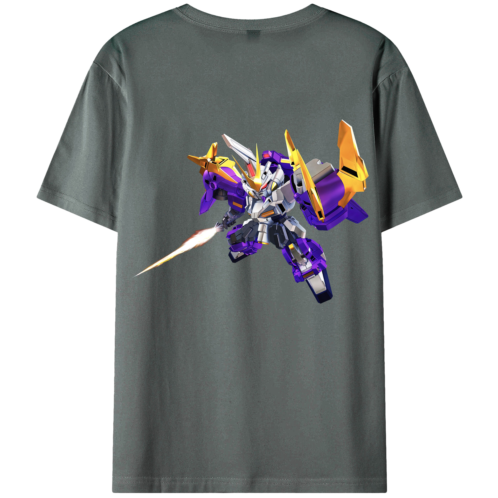（画像用） 機動戦士ガンダム Mobile Suit Gundam 綿100％ メンズ半袖Tシャツ（バックプリント） 通気性